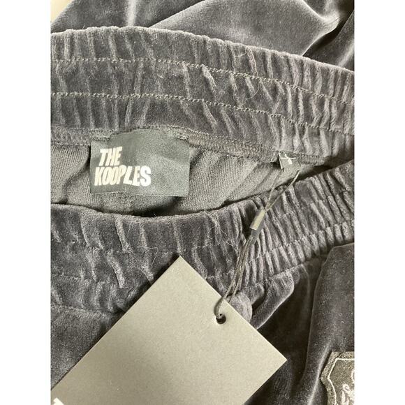 The Kooples Women's Black Velvet Track Pants NWT Size Large - Picture 9 of 10